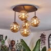 Chehalis Plafonnier, Boule lumineuse Ambre, 5 lumières