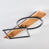 Pompu Plafonnier LED Bois clair, Noir, 1 lumière