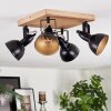Hagan Plafonnier, Spot de plafond Chrome, Écru, Noir, 4 lumières
