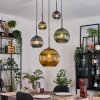 Koyoto Suspension, Boule lumineuse, Suspension grappe Bleu, Or, Vert, 5 lumières