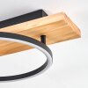 Pompu Plafonnier LED Bois clair, Noir, 1 lumière