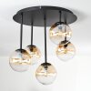Chehalis Plafonnier, Boule lumineuse Ambre, Clair, 5 lumières