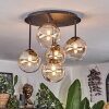 Chehalis Plafonnier, Boule lumineuse Ambre, Clair, 5 lumières