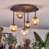 Chehalis Plafonnier, Boule lumineuse Ambre, Clair, Fumé, 5 lumières