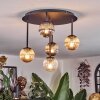 Chehalis Plafonnier, Boule lumineuse Ambre, Clair, Fumé, 5 lumières