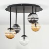 Chehalis Plafonnier, Boule lumineuse Ambre, Clair, Fumé, 5 lumières