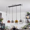 Koyoto Suspension, Boule lumineuse, Suspension Or, Clair, Cuivré, Fumé, 4 lumières