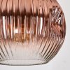 Koyoto Suspension, Boule lumineuse, Suspension grappe Chrome, Or, Clair, Cuivré, Fumé, 5 lumières