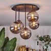 Chehalis Plafonnier, Boule lumineuse 45 cm Fumé, 5 lumières