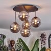 Chehalis Plafonnier, Boule lumineuse 45 cm Fumé, 5 lumières