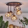 Chehalis Plafonnier, Boule lumineuse Ambre, Clair, Fumé, 5 lumières