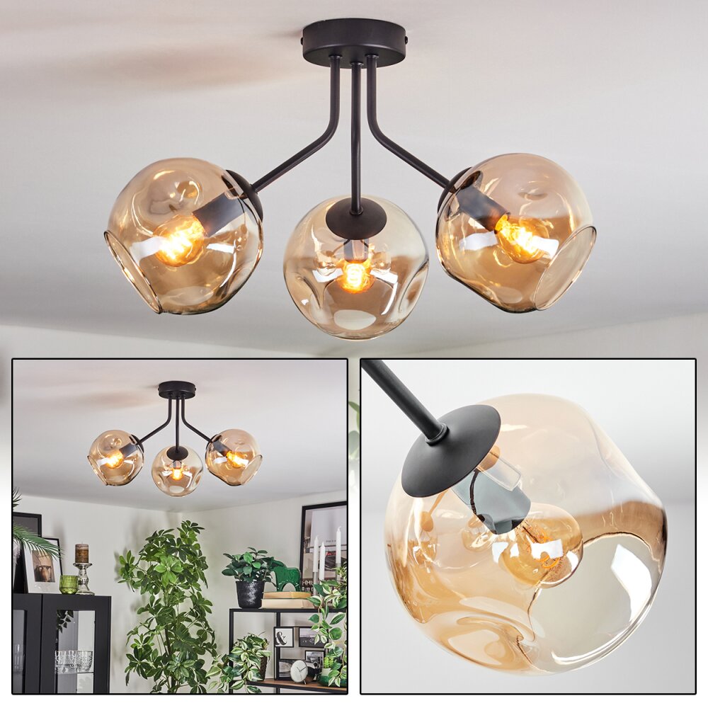 Ripoll Plafonnier, Boule lumineuse Ambre, 3 lumières main product photo