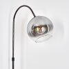 Koyoto Lampadaire Chrome, Noir, 1 lumière