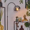 Koyoto Lampadaire Chrome, Noir, 1 lumière