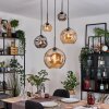 Ripoll Suspension, Boule lumineuse, Suspension grappe Ambre, Fumé, 5 lumières
