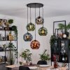 Ripoll Suspension, Boule lumineuse, Suspension grappe Bleu, Vert, Cuivré, 5 lumières