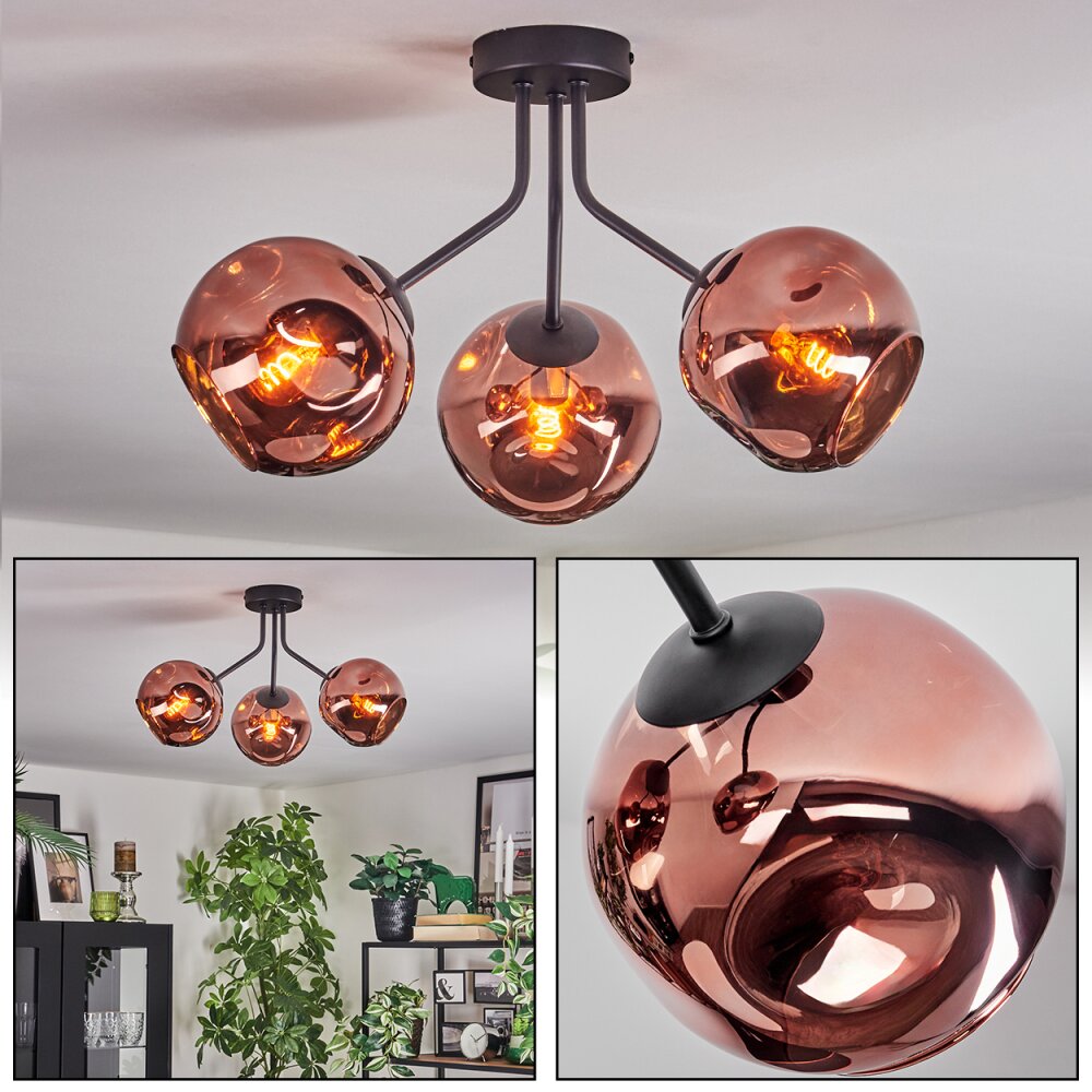 Ripoll Plafonnier, Boule lumineuse Cuivré, 3 lumières main product photo