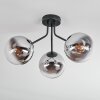 Gastor Plafonnier, Boule lumineuse Chrome, Clair, Fumé, 3 lumières