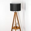 Soungou Lampadaire Bois foncé, Noir, 1 lumière