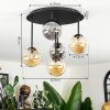 Chehalis Plafonnier, Boule lumineuse Ambre, Fumé, 5 lumières