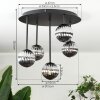 Chehalis Plafonnier, Boule lumineuse Fumé, 5 lumières