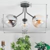 Gastor Plafonnier, Boule lumineuse 42 cm Ambre, Clair, Fumé, 3 lumières