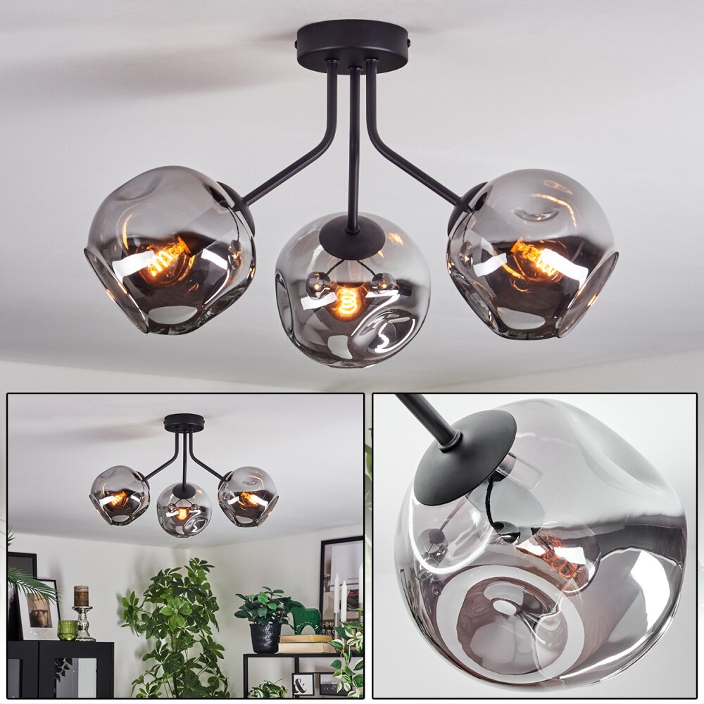 Ripoll Plafonnier, Boule lumineuse Fumé, 3 lumières main product photo