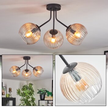 Koyoto Plafonnier, Boule lumineuse Ambre, Clair, 3 lumières Koyoto Plafonnier, Boule lumineuse Ambre, Clair, 3 lumières