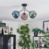 Koyoto Plafonnier, Boule lumineuse Bleu, Vert, Cuivré, 3 lumières