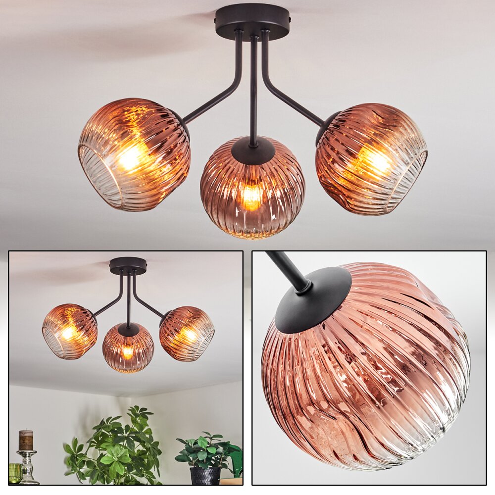 Ripoll Plafonnier, Boule lumineuse Clair, Cuivré, 3 lumières main product photo