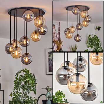 Gastor Plafonnier, Boule lumineuse Ambre, Fumé, 9 lumières Gastor Plafonnier, Boule lumineuse Ambre, Fumé, 9 lumières