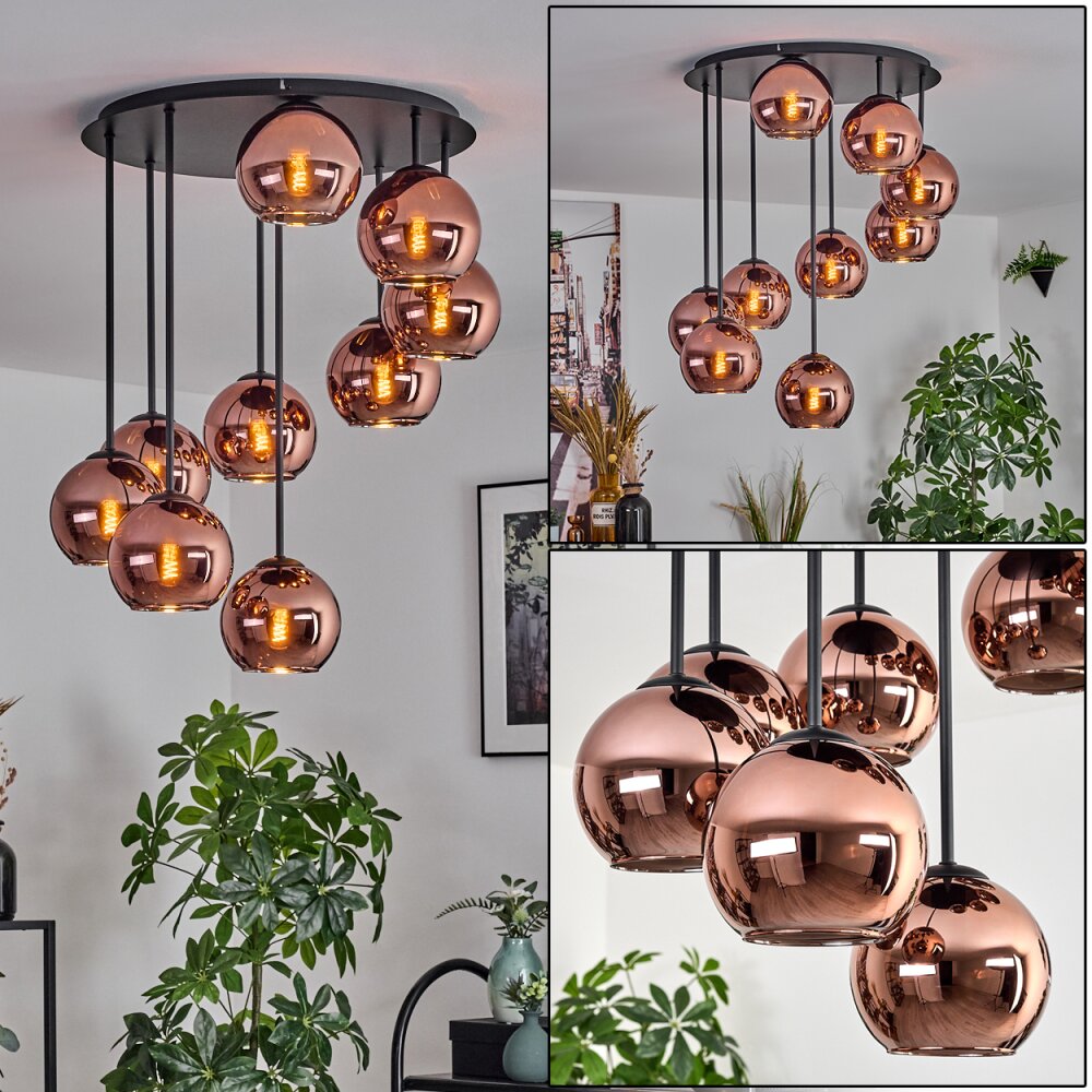 Koyoto Plafonnier, Boule lumineuse Cuivré, 9 lumières main product photo