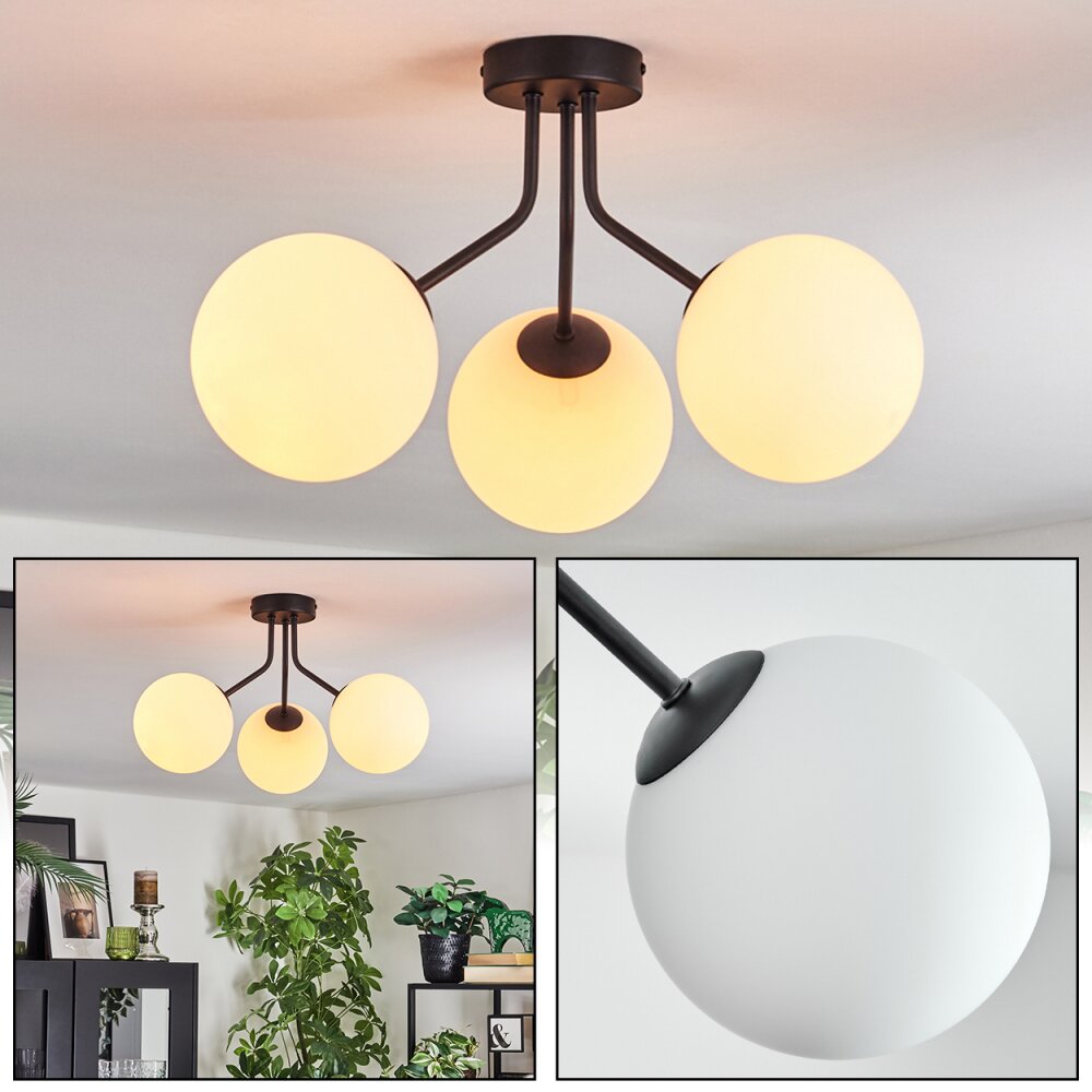 Gastor Plafonnier, Boule lumineuse Blanc, 3 lumières main product photo
