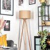 Soungou Lampadaire Bois clair, Blanc, 1 lumière