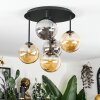 Chehalis Plafonnier, Boule lumineuse Ambre, Fumé, 5 lumières
