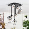 Gastor Plafonnier, Boule lumineuse Clair, Fumé, 9 lumières