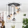 Gastor Plafonnier, Boule lumineuse Ambre, Clair, Fumé, 9 lumières