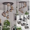 Koyoto Plafonnier, Boule lumineuse Chrome, Fumé, 9 lumières