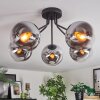 Gastor Plafonnier, Boule lumineuse 52 cm Chrome, Clair, Fumé, 5 lumières