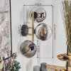 Gastor Boule lumineuse, Applique murale 42 cm Or, Noir, 3 lumières