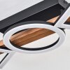 Tavon Plafonnier LED Bois foncé, Noir, 1 lumière