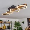 Tavon Plafonnier LED Bois foncé, Noir, 1 lumière