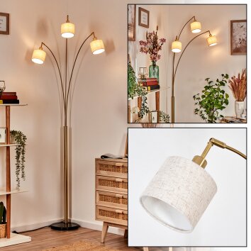 Bassagoda Lampadaire Laiton, Noir, 3 lumières