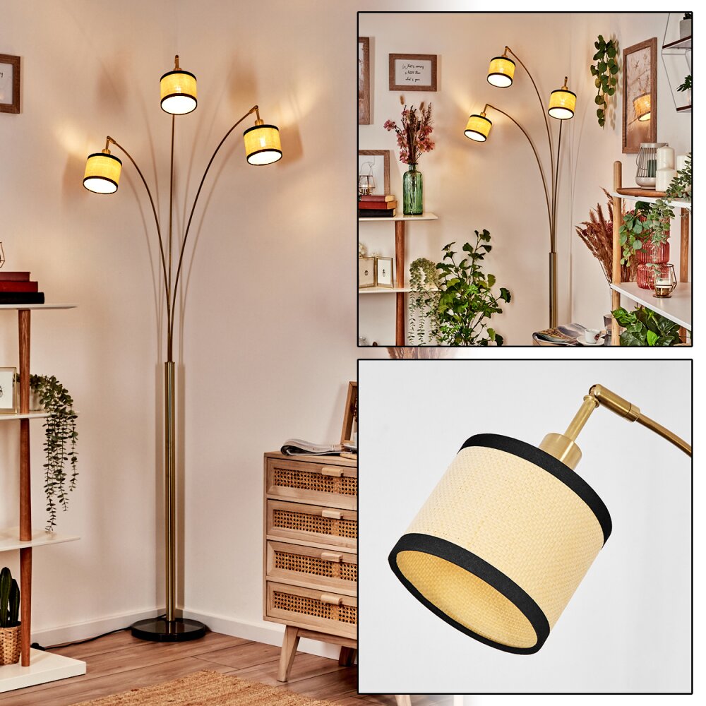 Chellas Lampadaire Laiton, Noir, 3 lumières main product photo