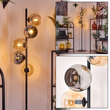 Koyoto Lampadaire 31 cm Ambre, Chrome, Fumé, 5 lumières