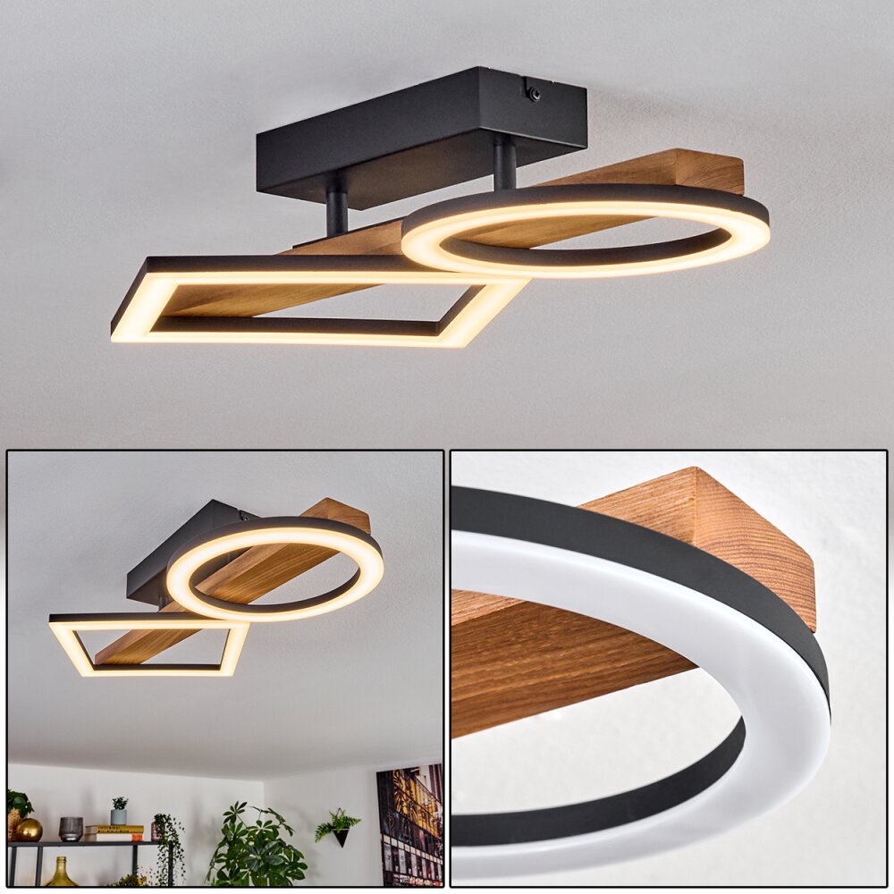 Tavon Plafonnier LED Bois foncé, Noir, 1 lumière main product photo