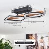 Tavon Plafonnier LED Bois foncé, Noir, 1 lumière