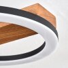 Tavon Plafonnier LED Bois foncé, Noir, 1 lumière