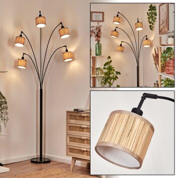 Bongal Lampadaire Noir, 5 lumières