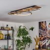 Pompu Plafonnier LED Brun, Couleur bois, Noir, 1 lumière